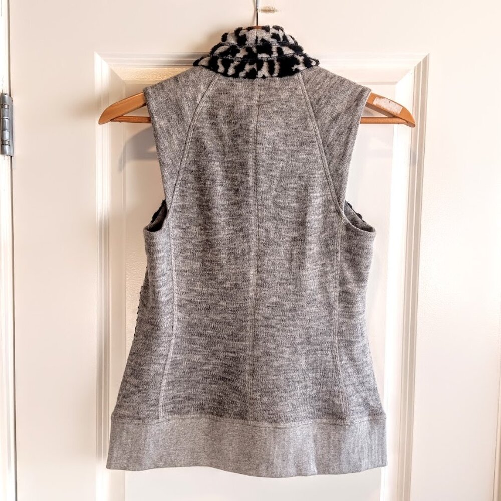 Byron Lars Beauty Mark Grey Black Sleeveless Sweater Vest - Picture 3 of 6